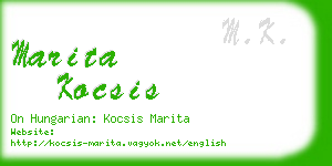 marita kocsis business card